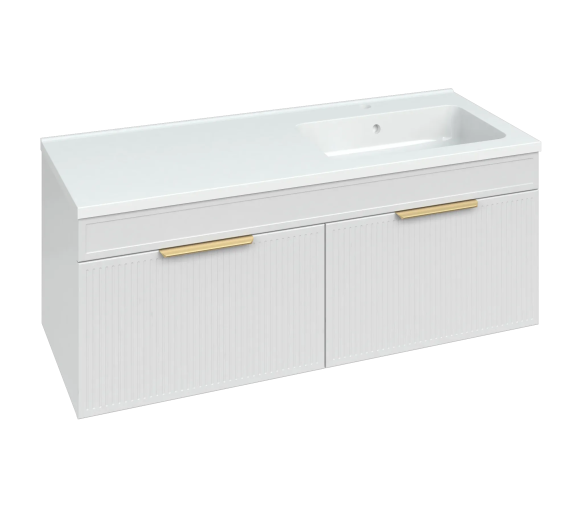 Тумба в ванную подвесная Mirater Adele 120 L/R Белая