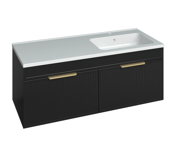 Тумба в ванную подвесная Mirater Adele 120 L/R Черная