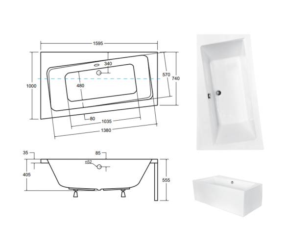 Акриловая ванна BESCO INFINITY 160х100