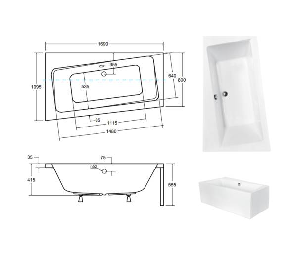 Акрилова ванна BESCO INFINITY 170Х110