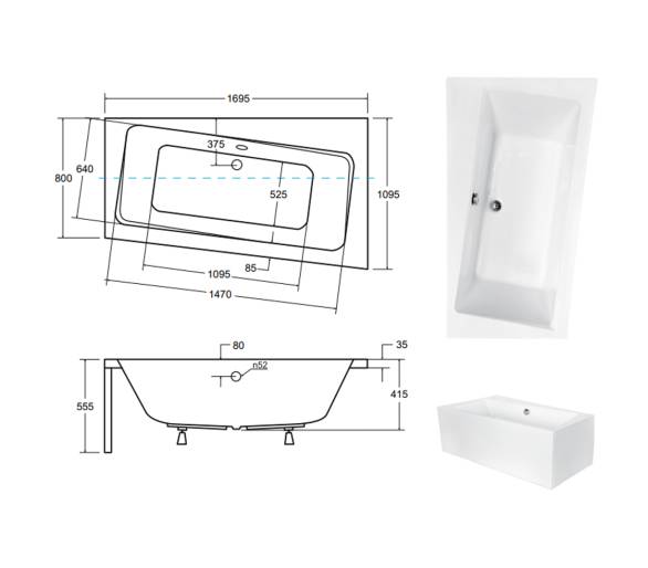 Акрилова ванна BESCO INFINITY 170Х110