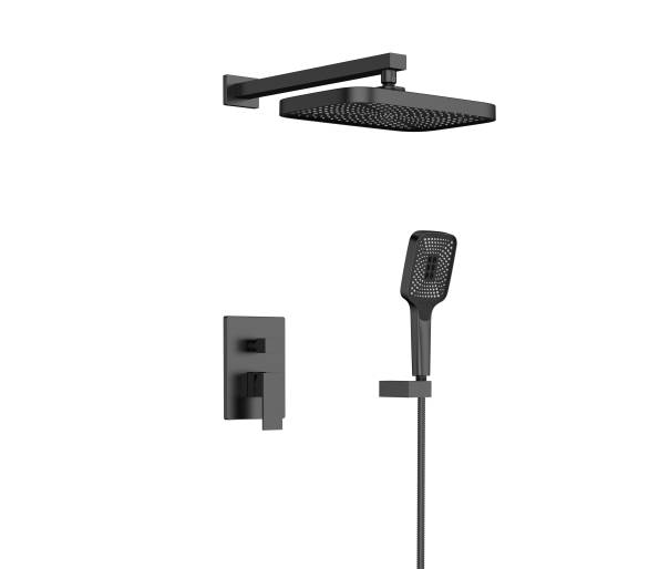 Душевая система скрытая 2 потр. Qtap Aquarius Black Matt