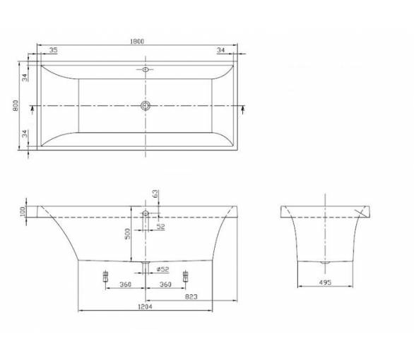 SQUARO VILLEROY & BOCH 170х75 см.